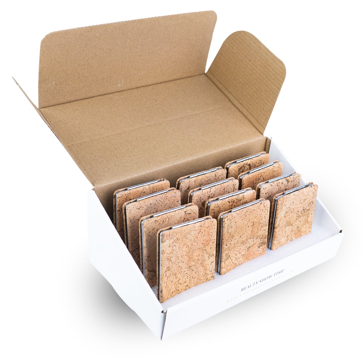 Rectangular Cork Compact Mirror – Double-Sided (12-Pack) L-1209-12