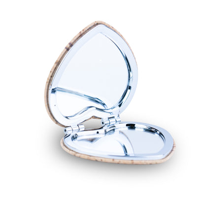 Heart-Shaped Cork Compact Mirror – Double-Sided (12-Pack) L-1210-12