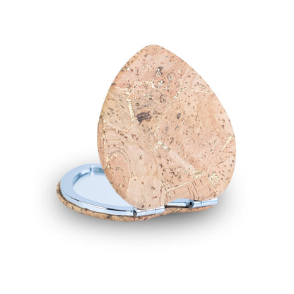 Heart-Shaped Cork Compact Mirror – Double-Sided (12-Pack) L-1210-12