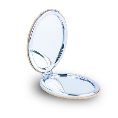 Slim Oval Cork Compact Mirror – Double-Sided (12-Pack) L-1211-12