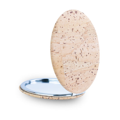 Slim Oval Cork Compact Mirror – Double-Sided (12-Pack) L-1211-12
