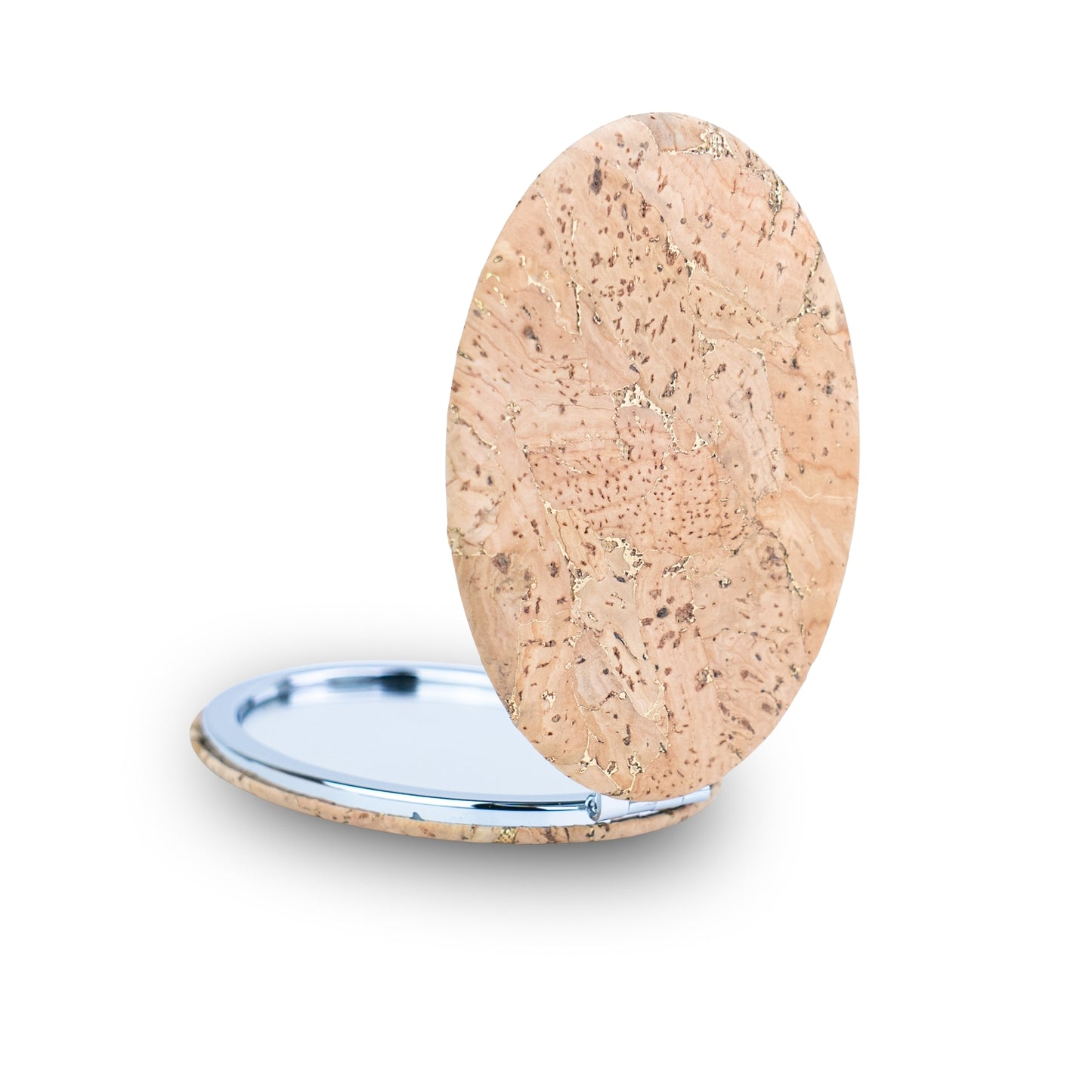 Slim Oval Cork Compact Mirror – Double-Sided (12-Pack) L-1211-12