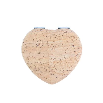 Thick Heart-Shaped Cork Compact Mirror – Double-Sided (12-Pack)L-1212-12