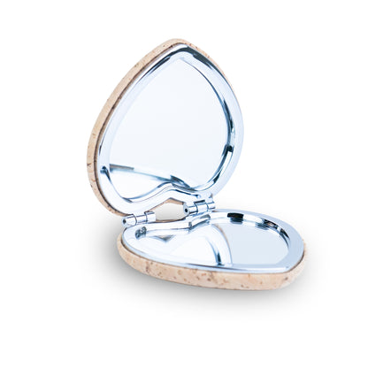 Thick Heart-Shaped Cork Compact Mirror – Double-Sided (12-Pack)L-1212-12