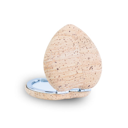 Thick Heart-Shaped Cork Compact Mirror – Double-Sided (12-Pack)L-1212-12