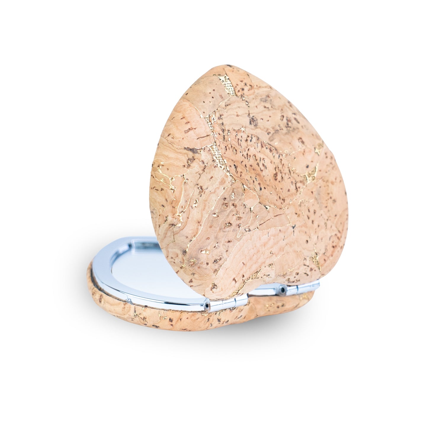 Thick Heart-Shaped Cork Compact Mirror – Double-Sided (12-Pack)L-1212-12