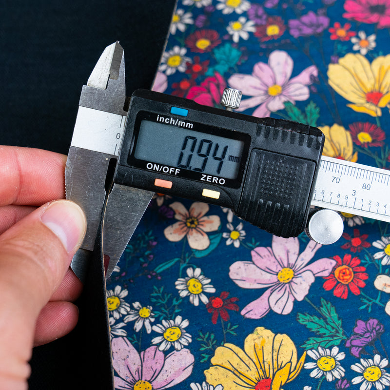 Dark Blue Floral Cork Fabric COF-622