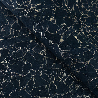 Black Natural Cork Fabric with golden Crackle Accents – 2026NEW GENERATION BACKING COF-804