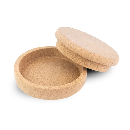 Round Cork Jewelry Storage Box with Lid L-1205