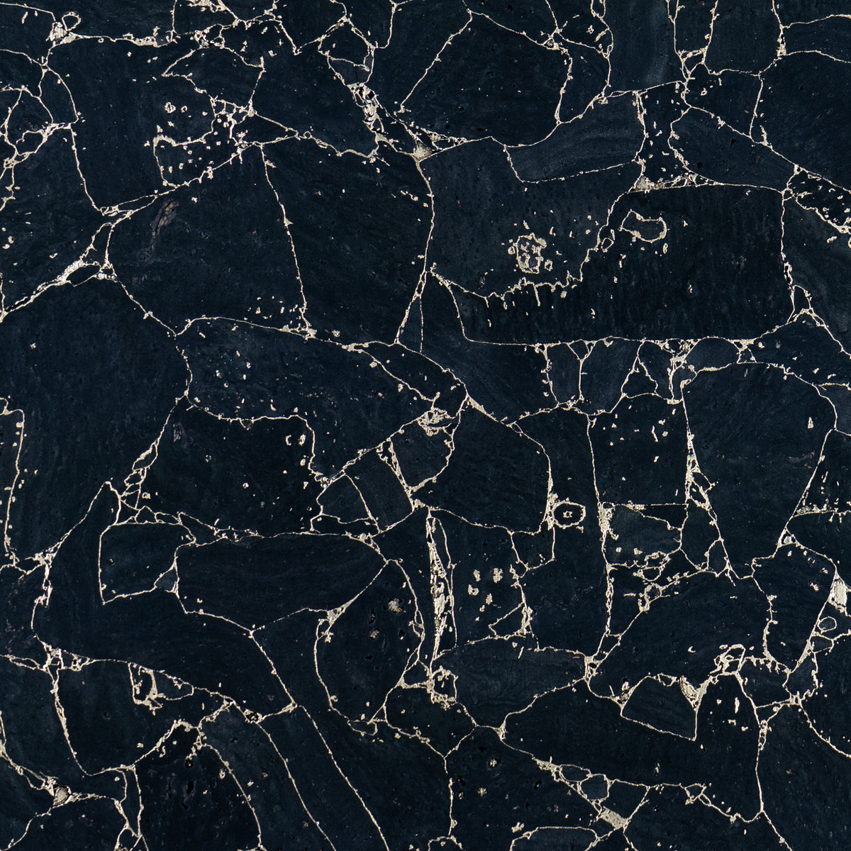 Black Natural Cork Fabric with golden Crackle Accents – 2026NEW GENERATION BACKING COF-804