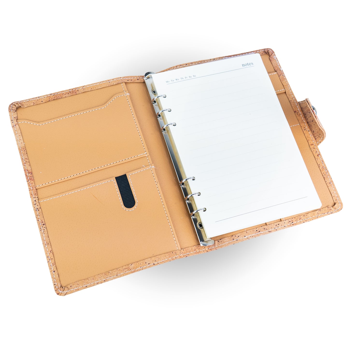 Natural Cork Organizer Notebook with Ring Binder & Card Slots – Vegan Journal L-1201