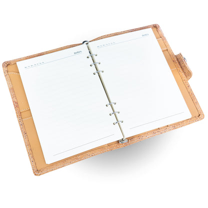 Natural Cork Organizer Notebook with Ring Binder & Card Slots – Vegan Journal L-1201