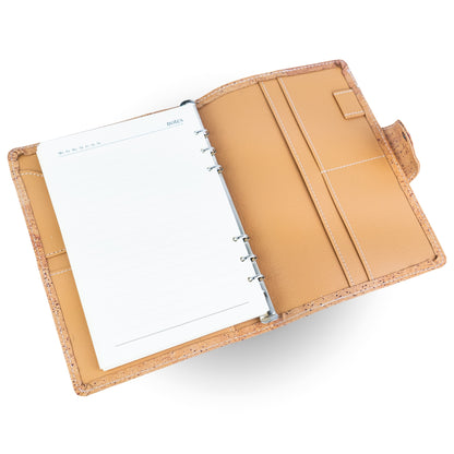 Natural Cork Organizer Notebook with Ring Binder & Card Slots – Vegan Journal L-1201