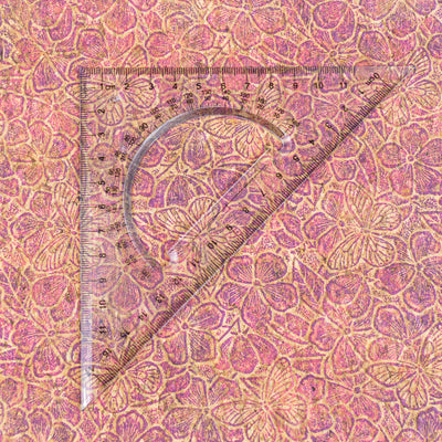 Embossed Cork Fabric – Pink & Purple Floral Butterfly Pattern COF-638