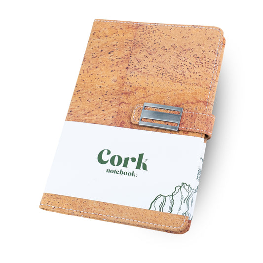 Natural Cork Notebook with Metal Buckle Closure – Vegan Journal & Planner L-1202
