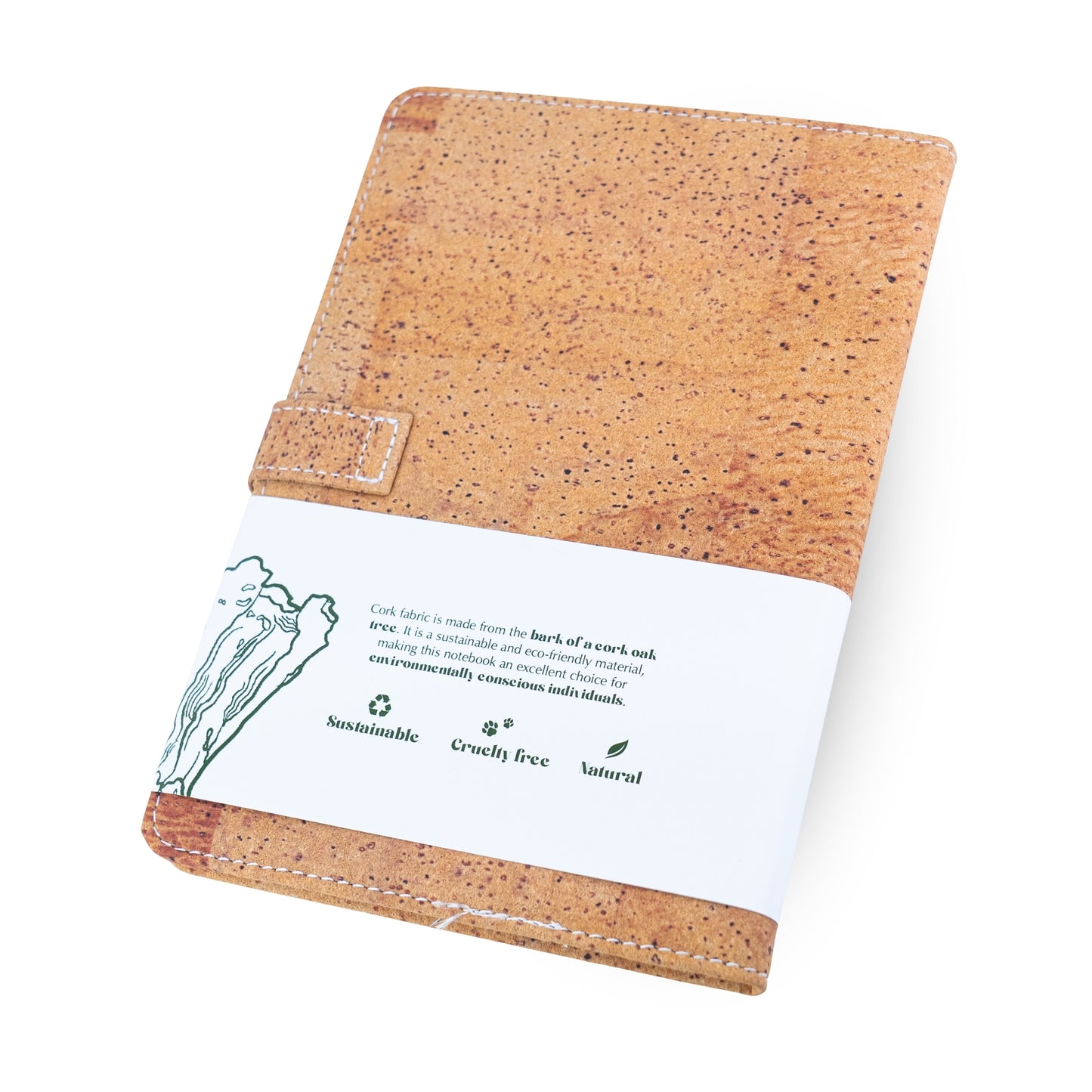 Natural Cork Notebook with Metal Buckle Closure – Vegan Journal & Planner L-1202