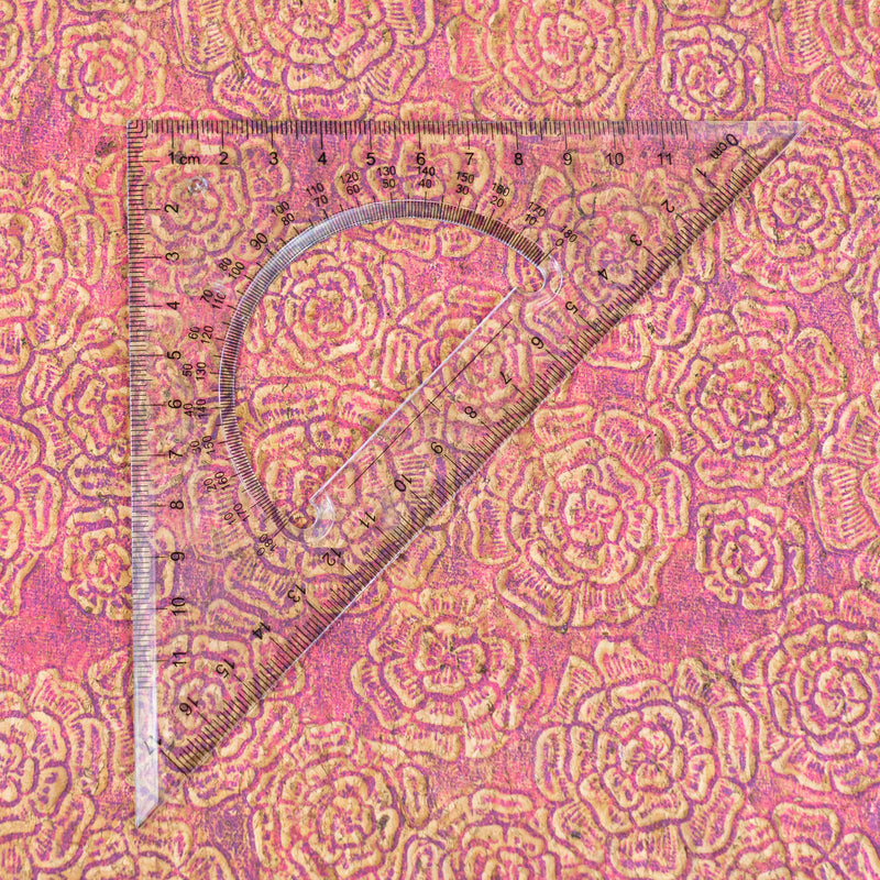 mbossed Cork Fabric – Pink Rose Floral Pattern COF-635
