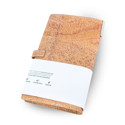 Natural Cork Travel Notebook with Metal Lock – Vegan Journal OrganizerL-1203