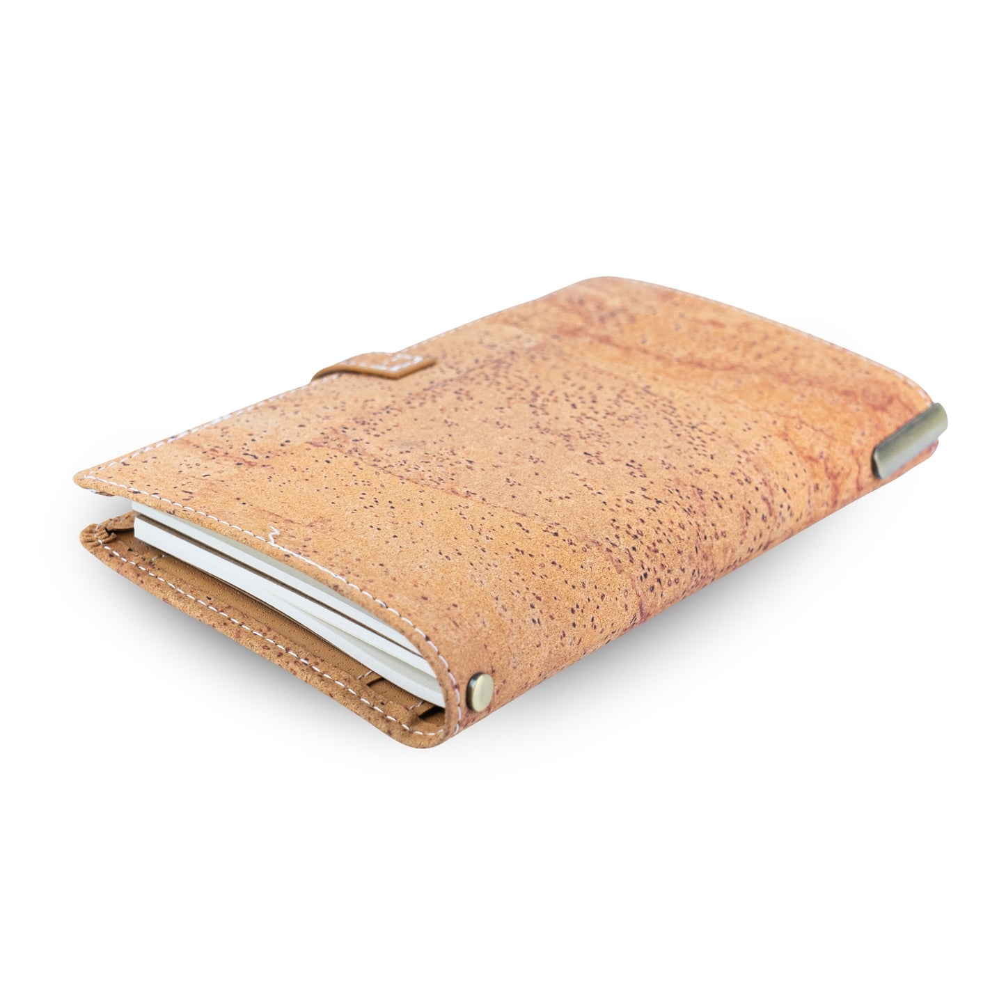 Natural Cork Travel Notebook with Metal Lock – Vegan Journal OrganizerL-1203