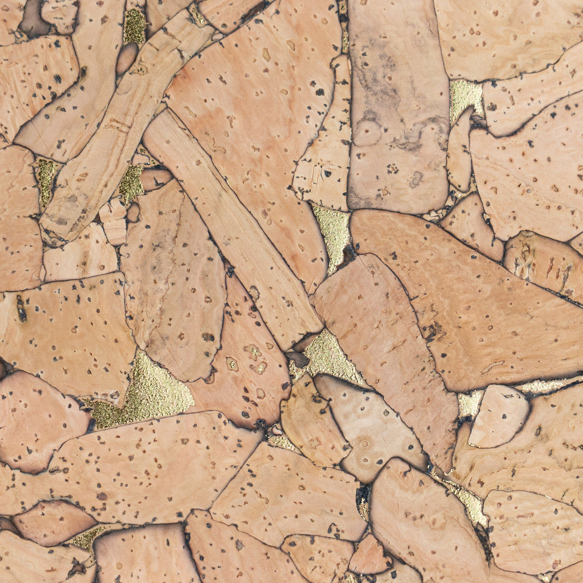 Rustic Natural Cork Fabric with Gold Accents – 2026NEW GENERATION BACKING COF-803