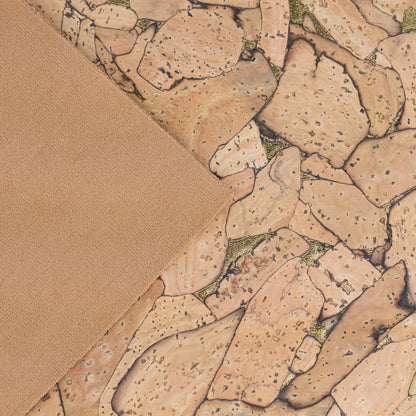 Rustic Natural Cork Fabric with Gold Accents – 2026NEW GENERATION BACKING COF-803
