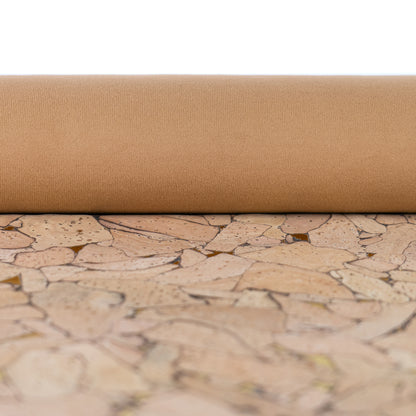 Rustic Natural Cork Fabric with Gold Accents – 2026NEW GENERATION BACKING COF-803