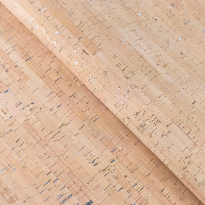 Rustic Natural Cork Fabric with Silver Accents 2026NEW GENERATION BACKING COF-802