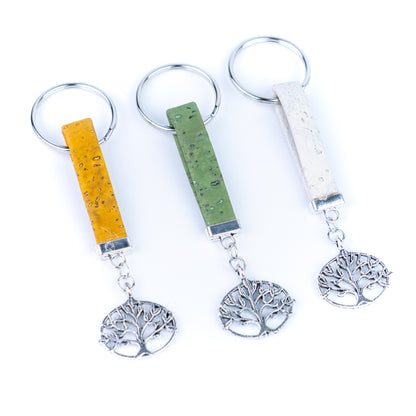 Portuguese Handmade Cork Keychains – Tree of Life Series (10-Pack Mixed Colors) I-006-MIX-10