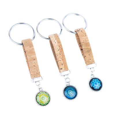 Natural cork Portuguese handmade keychain I-005-MIX-10
