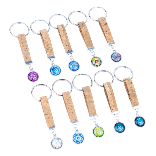 Natural cork Portuguese handmade keychain I-005-MIX-10