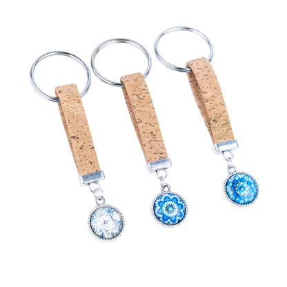 Natural cork Portuguese handmade keychain I-005-MIX-10
