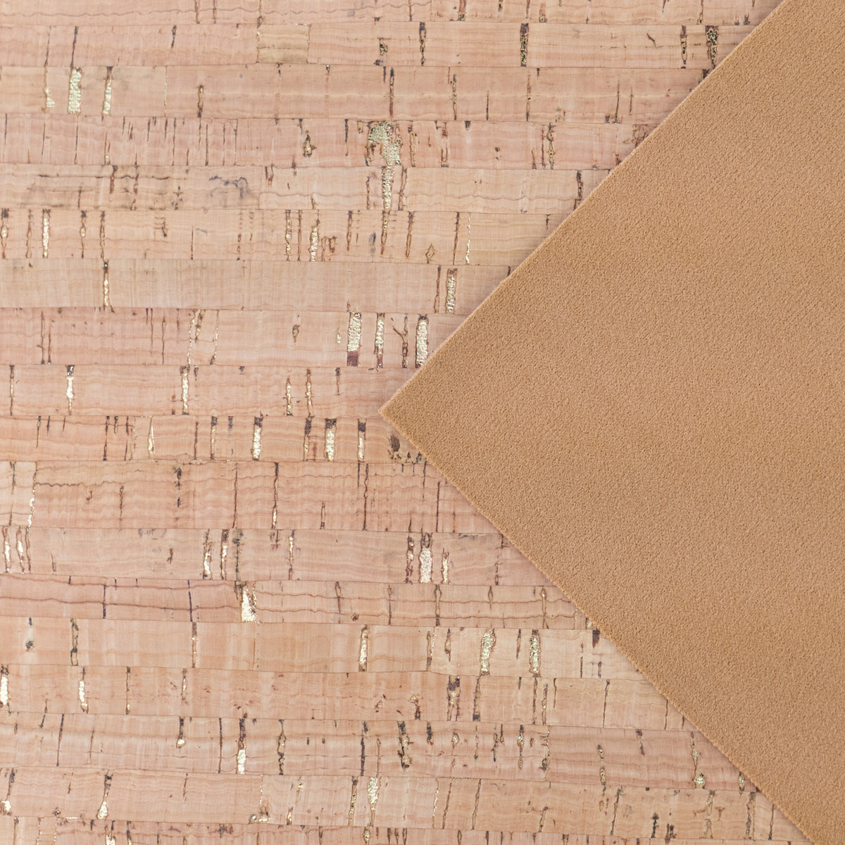 Rustic Natural Cork Fabric with Gold Accents – 2026NEW GENERATIONB ACKING COF-801