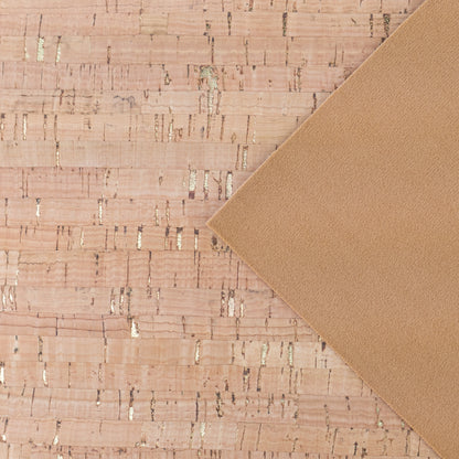 Rustic Natural Cork Fabric with Gold Accents – 2026NEW GENERATIONB ACKING COF-801