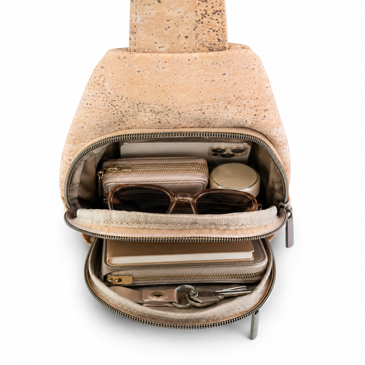 Cork Sling Bag — Unisex Crossbody Bag in Natural Cork | Vegan & Eco-Friendly BAG-2399