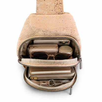 Cork Sling Bag — Unisex Crossbody Bag in Natural Cork | Vegan & Eco-Friendly BAG-2399