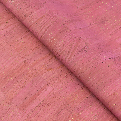 Dusty Rose Natural Cork Fabric with Gold Accents – 2026NEW GENERATION BACKING COF-818