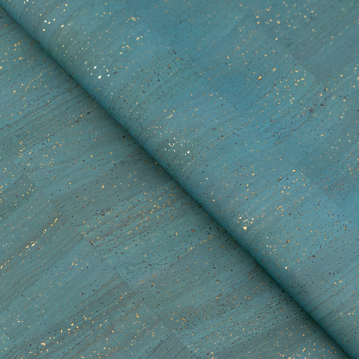 Teal Blue Natural Cork Fabric – 2026NEW GENERATION BACKING COF-814