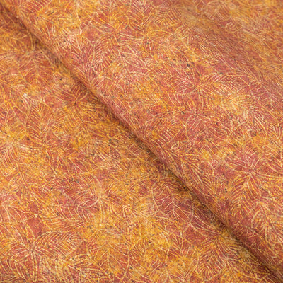 Embossed Leaf Pattern Cork Fabric with Cotton Backing COF-641