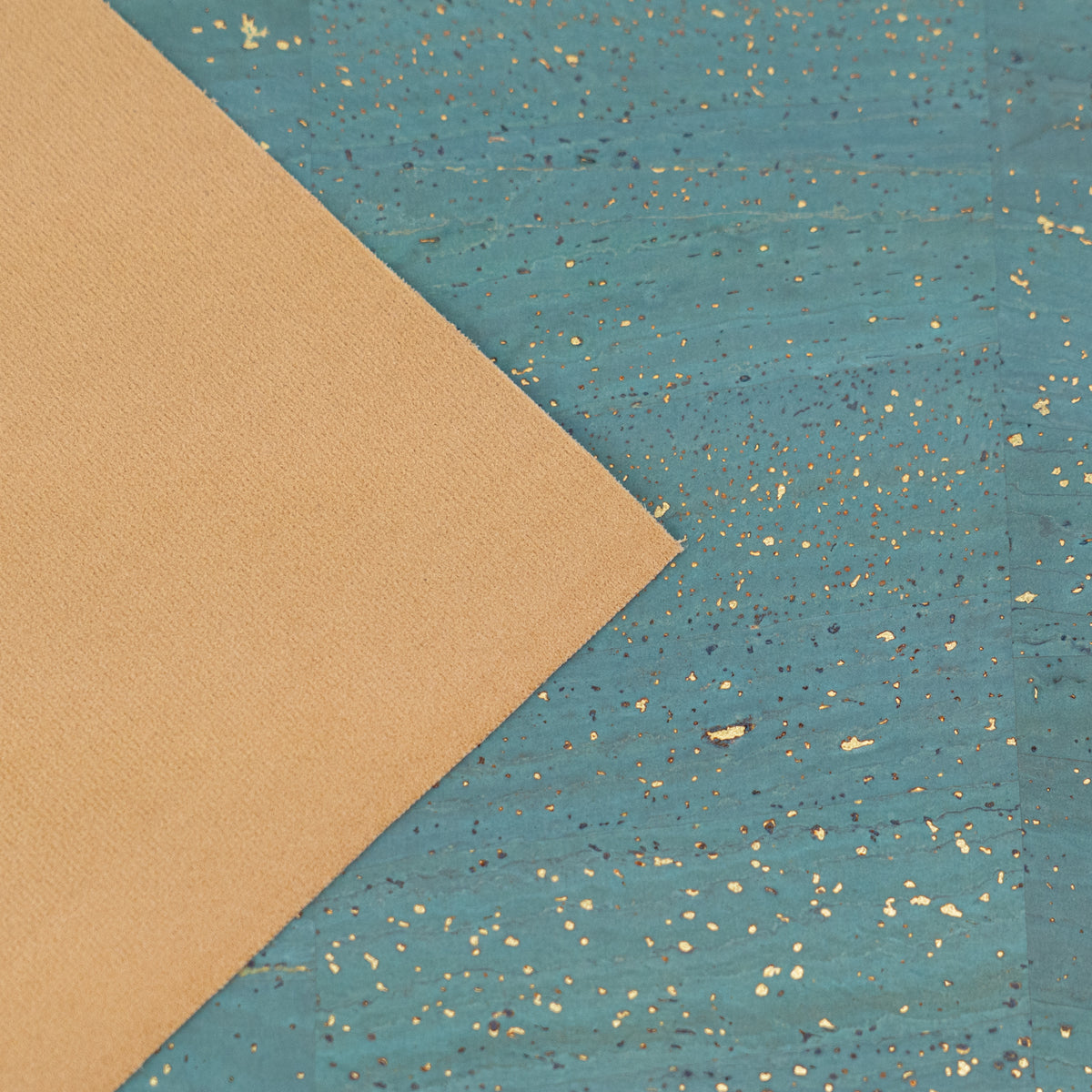 Teal Blue Natural Cork Fabric – 2026NEW GENERATION BACKING COF-814