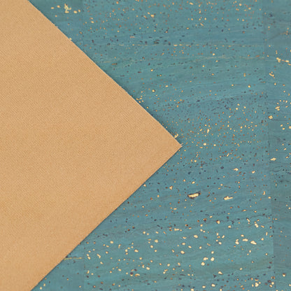 Teal Blue Natural Cork Fabric – 2026NEW GENERATION BACKING COF-814