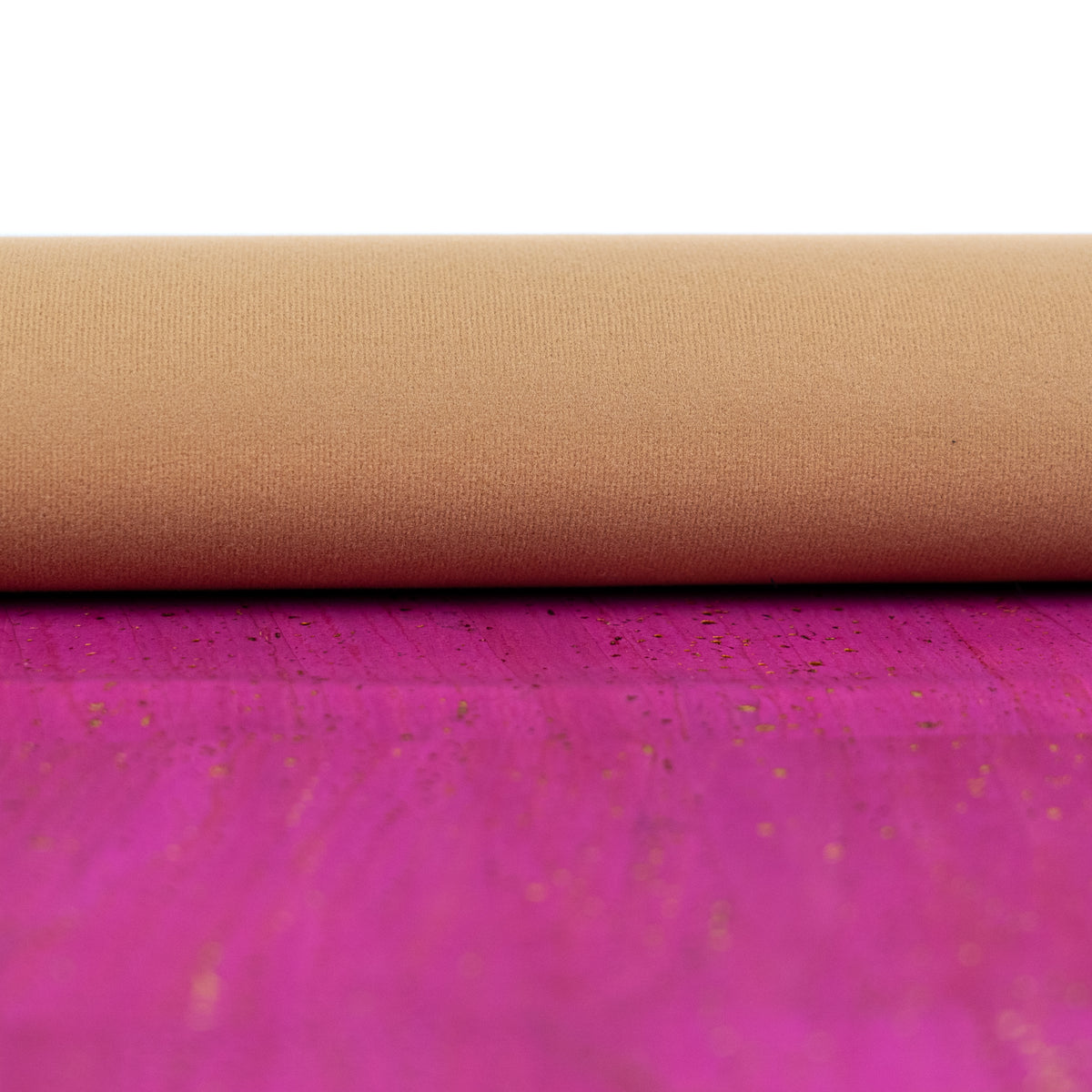 Fuchsia Natural Cork Fabric with Gold Accents – 2026NEW GENERATION BACKING COF-816