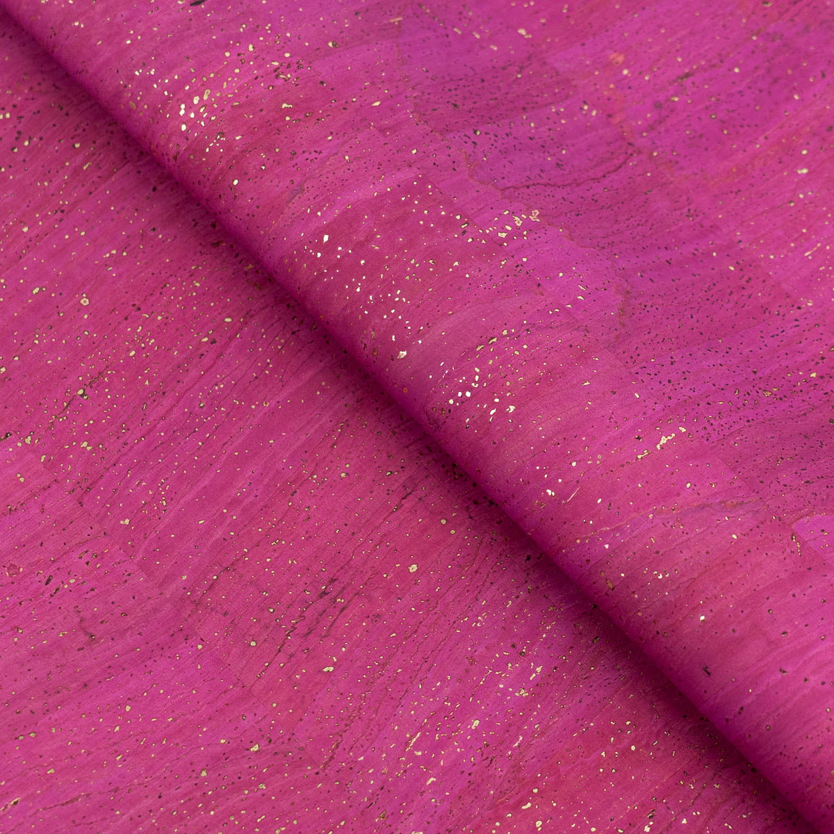 Fuchsia Natural Cork Fabric with Gold Accents – 2026NEW GENERATION BACKING COF-816