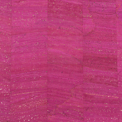 Fuchsia Natural Cork Fabric with Gold Accents – 2026NEW GENERATION BACKING COF-816