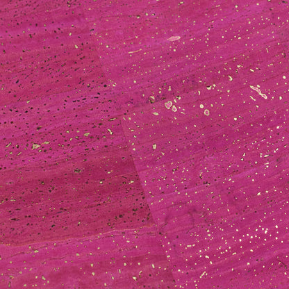 Fuchsia Natural Cork Fabric with Gold Accents – 2026NEW GENERATION BACKING COF-816