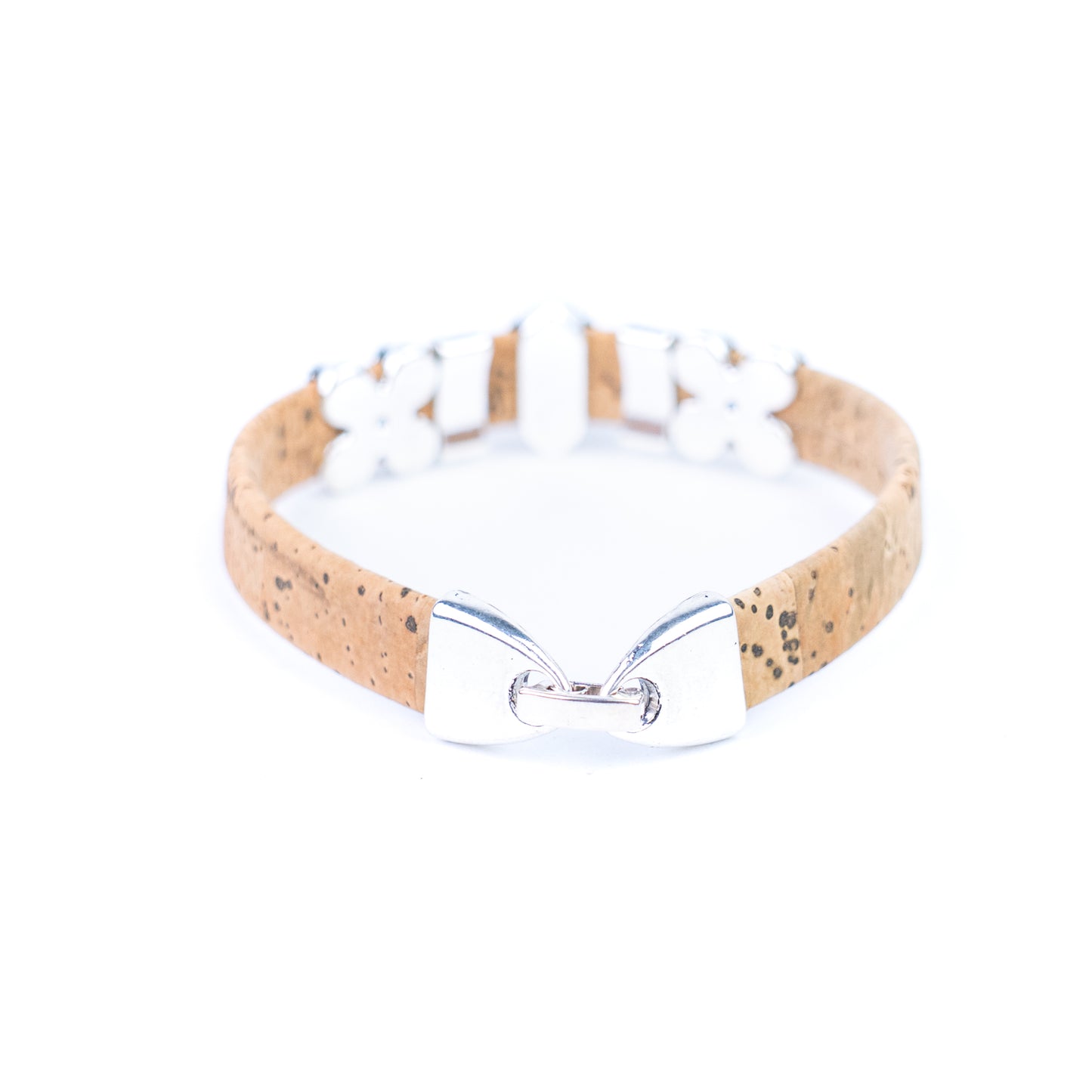 Natural Cork Bracelet | Mixed Color Transparent Decorative Patches | 10mm Flat Cork Thread | Handmade BR-414-MIX-5（random）