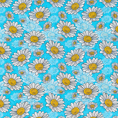 Blue Daisy Cork Fabric COF-645