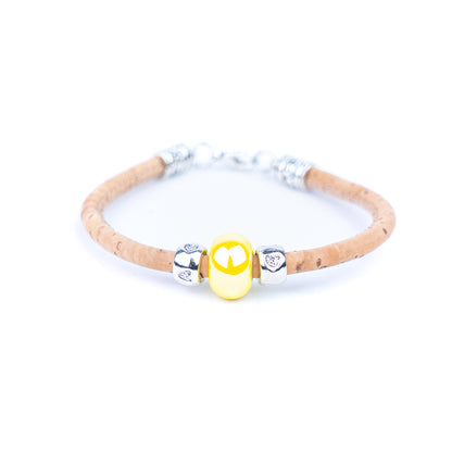 10 units Natural With Colored ceramic beads handmade Women Bracelet BR-009-MIX-10
