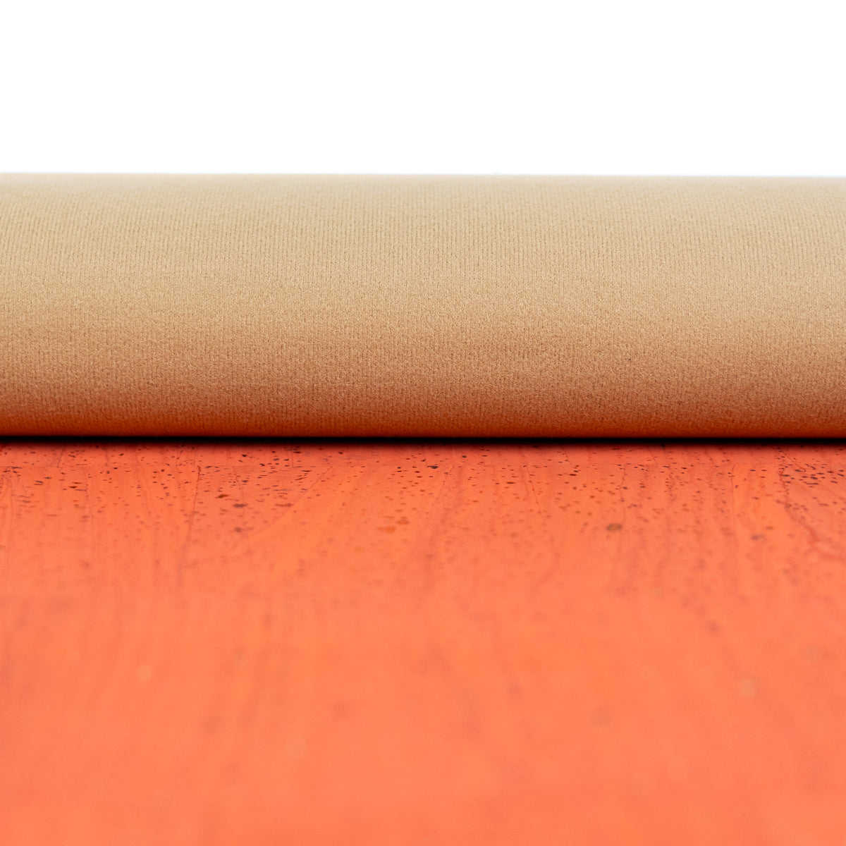 Coral Orange Natural Cork Fabric with Gold Accents – 2026NEW GENERATION BACKING COF-822