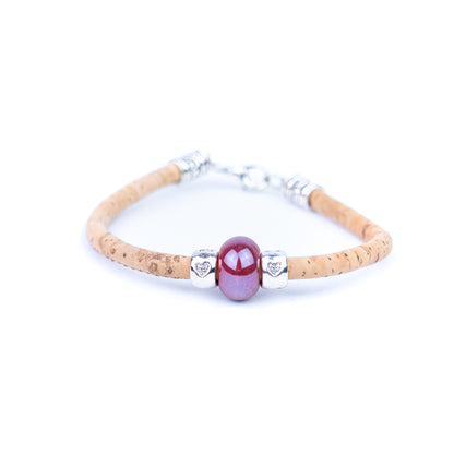 10 units Natural With Colored ceramic beads handmade Women Bracelet BR-009-MIX-10