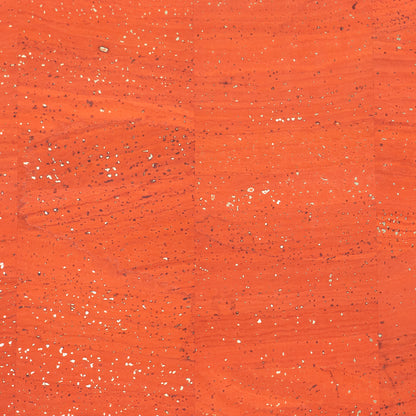 Coral Orange Natural Cork Fabric with Gold Accents – 2026NEW GENERATION BACKING COF-822